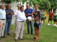 Presentation of International Soccer Balls to School