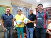 Presentation of International Soccer Balls to School